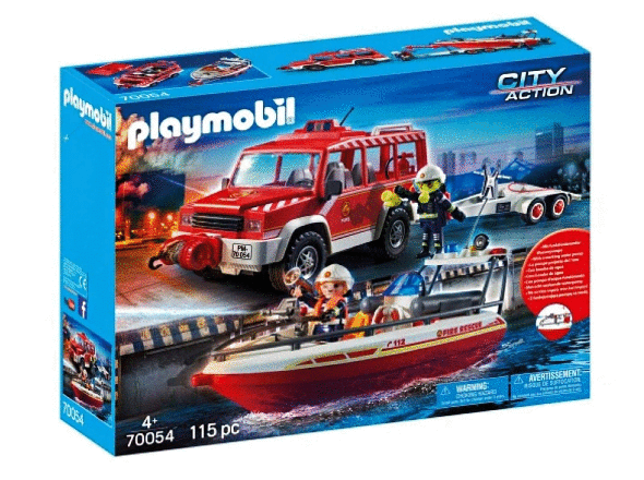 PLAYMOBIL® 70054 Löscheinsatz Feuerwehr Feuerwehrfahrzeug mit Löschboot