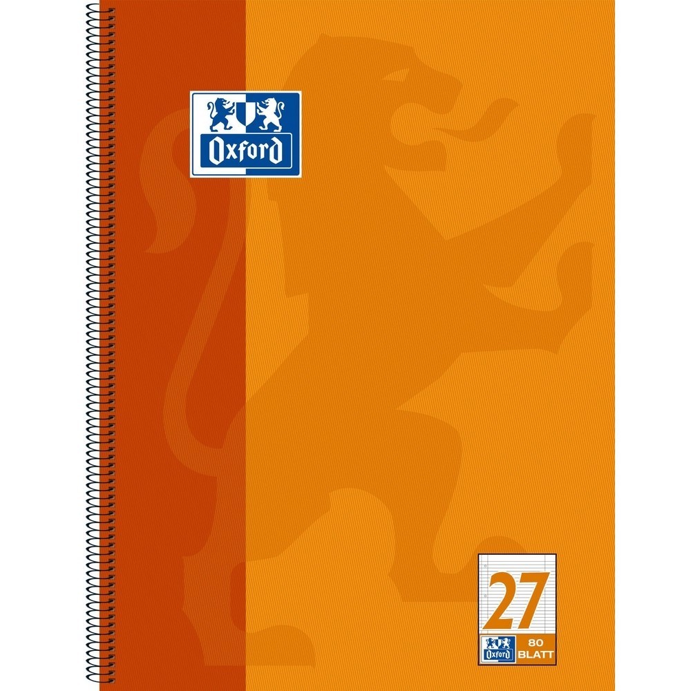 Lineatur 27 Oxford Collegeblock A4 liniert 80 Blatt 10er Pack blau orange 32 Blatt liniert mit Rand 10er Pack & Schule Schulheft A4